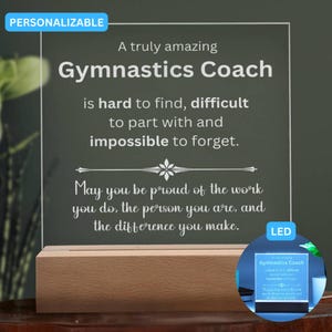 Gymnastics Coach Engraved Acrylic Plaque, A Truly Amazing Gymnastics Coach, Gymnastics Coach Appreciation Thank You Gift, Christmas Gift