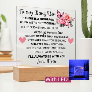 To My Daughter &quot;Lion&quot; Love Mom Acrylic Plaque, Presents for Daughters, Daughter Gift from Mom, Unique Gifts for Daughter from Mom, From Dad