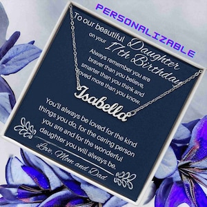 17th Birthday Gift For Girl Personalized Name Necklace, 17th Birthday Gift For Daughter, 17th Birthday Gift For Girl,  Seventeenth Birthday