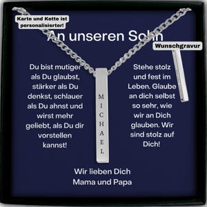 Sohn Geschenk Von Eltern, Sohn Kette Mit Gravur Von Eltern, Dass Wir Dich Lieben, Sohn Geschenk Konfirmation, Sohn Geschenk Abschluss