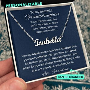 Regalo de cumpleaños personalizado de abuela, abuelo, nieta, tarjeta con mensaje de joyería, regalo sentimental, regalo de Navidad para nieta.