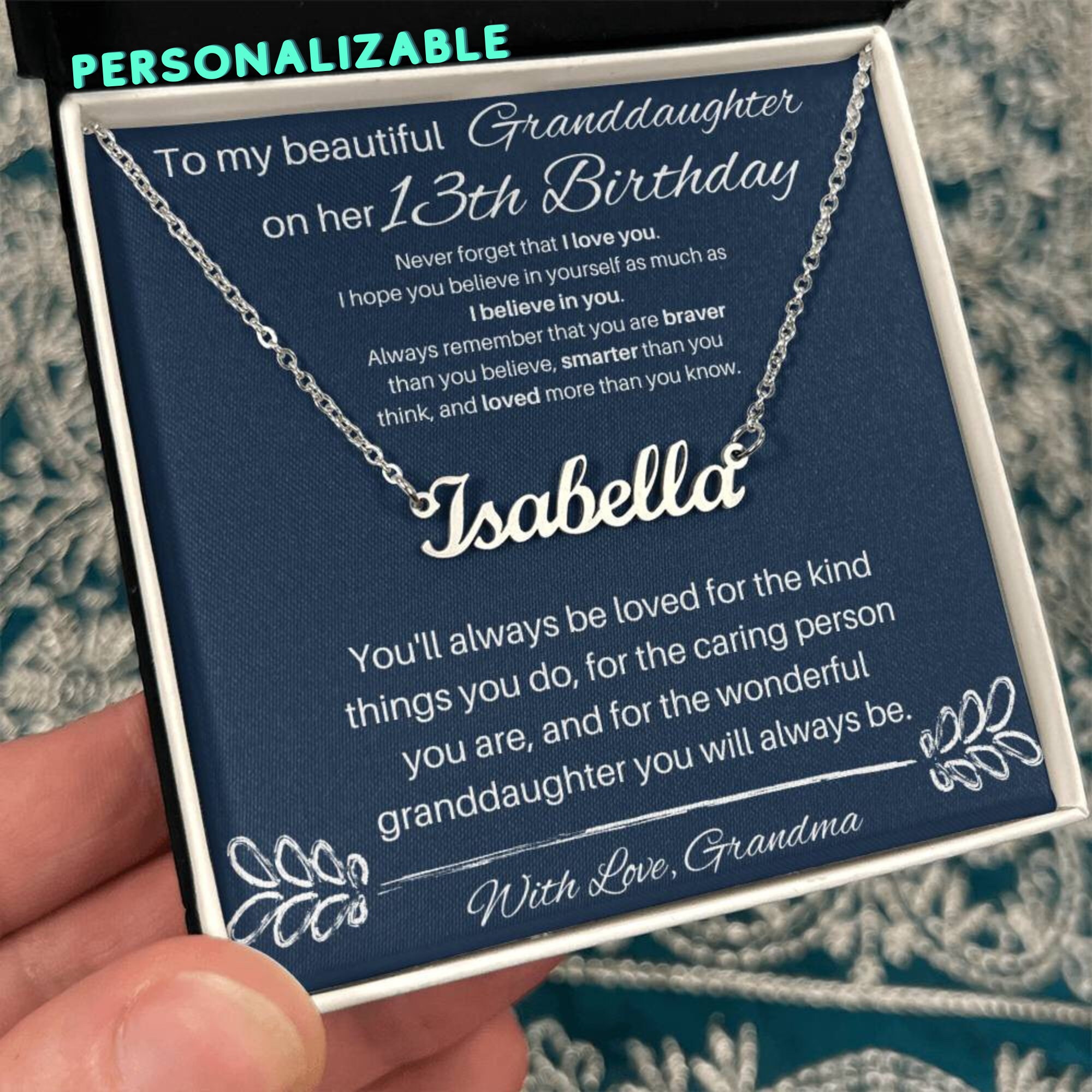 Personalisiertes Geburtstagskarte Zum 13. Geburtstag – Metallkarte Mit Gravur „You Are Loved More Than You Know“