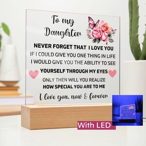To My Daughter &quot;Lion&quot; Love Mom Acrylic Plaque, Presents for Daughters, Daughter Gift from Mom, Unique Gifts for Daughter from Mom, From Dad