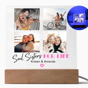 Soul Sisters Photo Gift, Soulsisters For Life Acrylic Photo Plaque, Photo Memory Best Friend, Photo Gift For Friend, Christmas Gift Bestie