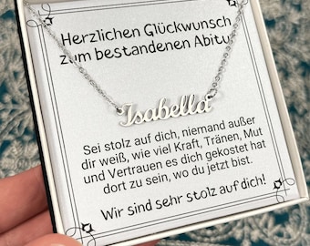 Abschluss Mächen Namenskette, Glückwunsch Zum Abitur, Abi Geschafft Prüfung Bestanden, Abi Geschenke, Geschenke Zum Abitur Mädchen