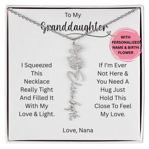 Granddaughter Gifts From Nana, Granddaughter Keepsake Gift, Teen Girl Granddaughter Jewelry Birth Flower Necklace, Granddaughter Sentimental