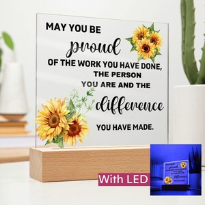 Cadeau de retraite pour les femmes, plaque acrylique de retraite avec base en bois, cadeau de retraite pour les collègues, fête de retraite, idée cadeau de retraite