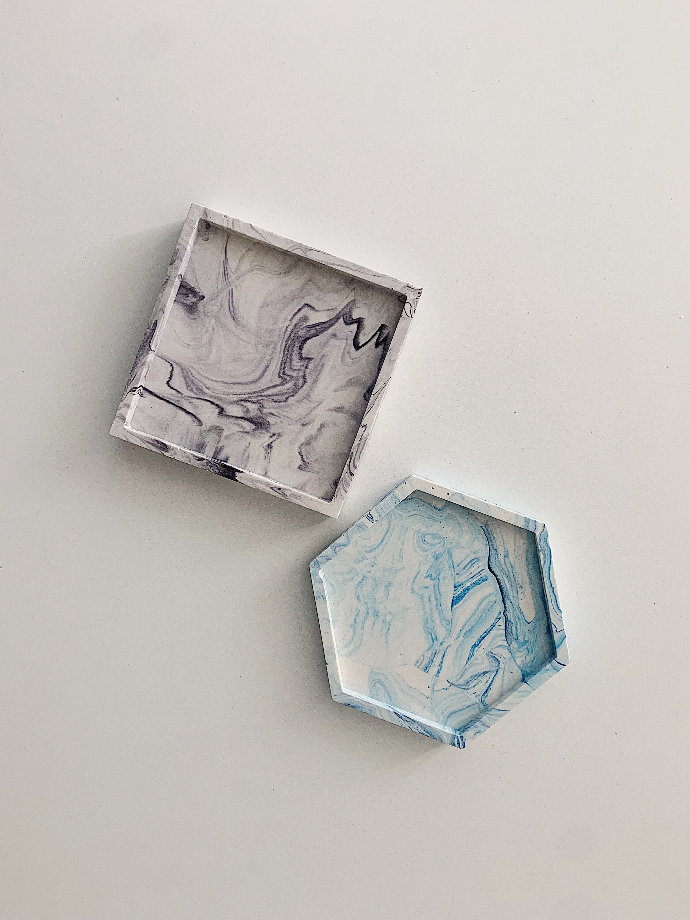 Home decor jesmonite coaster home tray marble decor Mothers Etsy