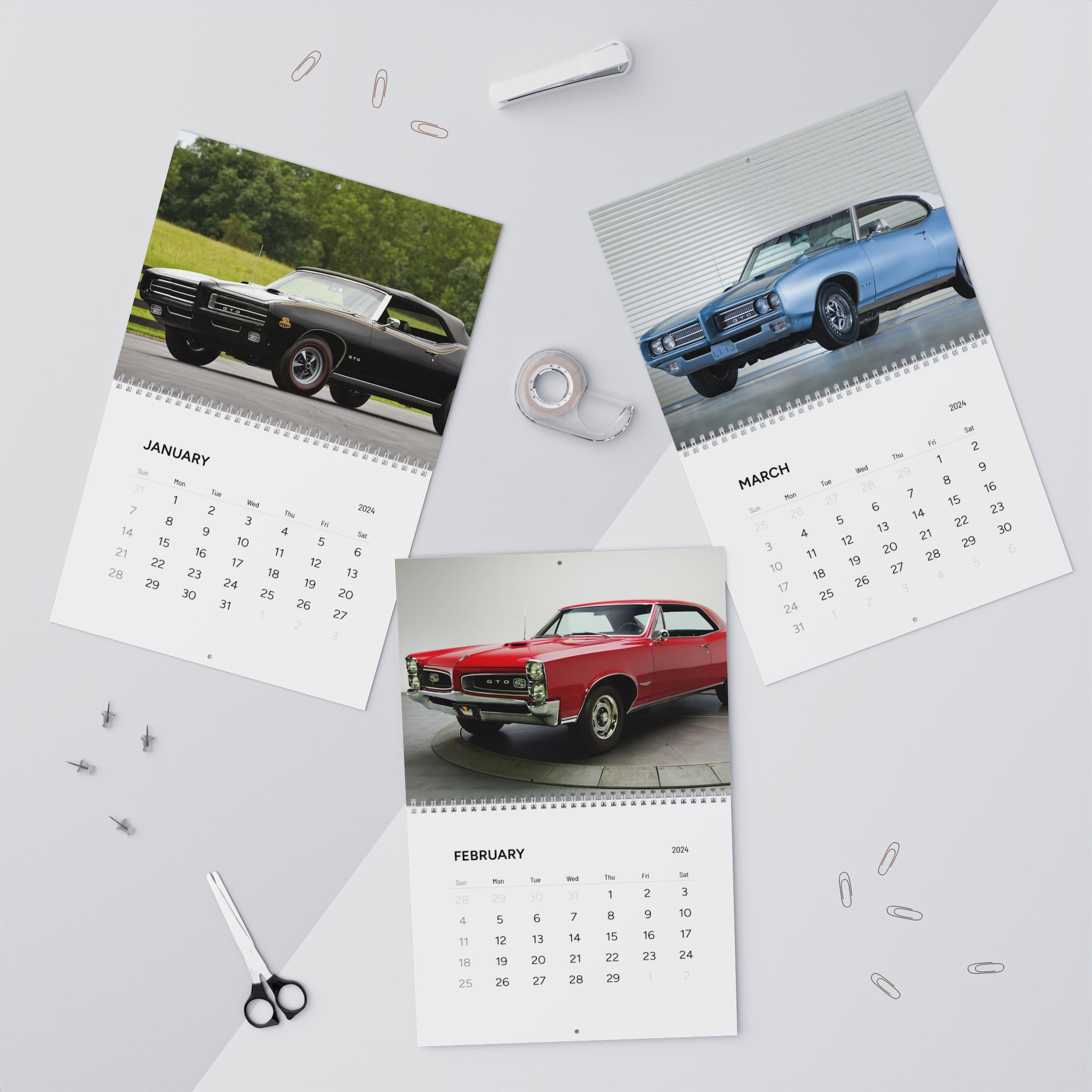 Classic Cars Calendar, Pontiac GTO, Pontiac Calendar, Classic Muscle ...
