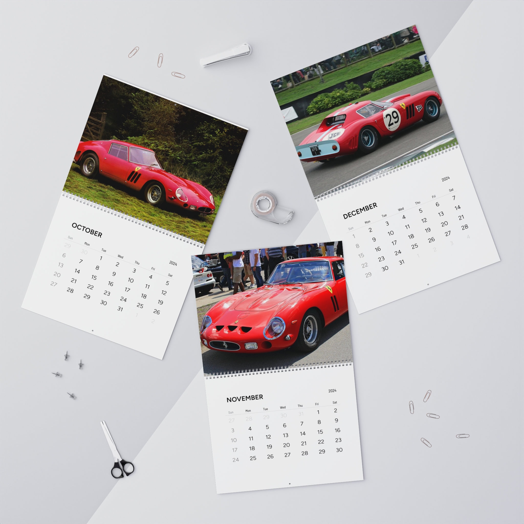 Classic Cars Calendar, Ferrari 250 GTO, Ferrari Calendar, Classic
