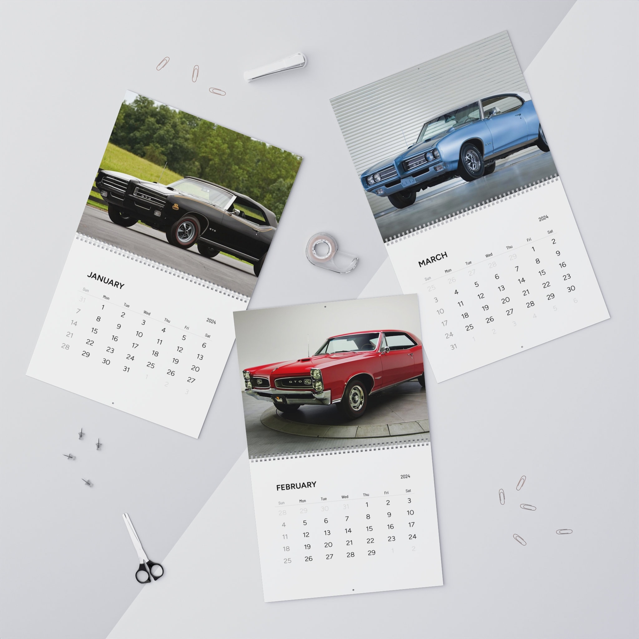 Classic Cars Calendar, Pontiac GTO, Pontiac Calendar, Classic Muscle ...