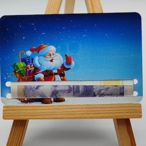Monedero de metal, tarjeta de regalo de Navidad, presente, regalos de Navidad, soporte para dinero, esposa, esposo, pareja, novio, novia, dinero de Navidad