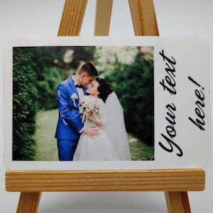 Mini impressions personnalisées au format carte de crédit, photo personnalisée de style rétro avec bordure blanche, cadeaux elle lui maman papa, couples, lune de miel, photos des fêtes