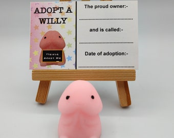 Adopt A Willy, Stress Relief Toy, Pink Peckers, Novelty, Fun, Secret Santa, Hen Party Favors, Favours, Cheeky, Willy Adoption, Bride Party