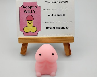 Adopt A Willy, Stress Relief Toy, Pink Peckers, Novelty, Fun, Gag Gifts, Hen Favors, Favours, Joke, Hen Party Favors Favours, Bride Party