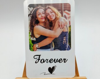 Tarjeta de bolsillo personalizada con foto en metal, para novio, novia, esposo, esposa, recuerdo fotográfico de aniversario, detalle navideño, foto personalizada