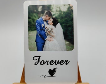 Tarjeta de bolsillo personalizada con foto en metal, para novio, novia, esposo, esposa, recuerdo fotográfico de aniversario, detalle navideño, foto personalizada