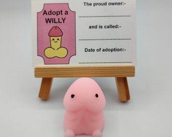 Adopt A Willy, Stressabbau, Strumpffüller, Neuheit, Spaß, Wichtel, Hen Party Favors, Gefälligkeiten, frech, Willy Adoption, Braut Party