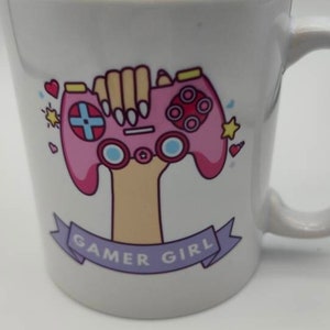 Gamer Girl Mug, Drinks Cup Coffee Tea Chocolate Love Mug AAA Graded.