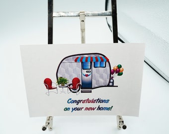 Congratulations New Home Caravan Card House Flat Postcard A6 High Quality Print on Smooth 350gsm Matt or 255gsm Gloss Card