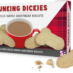 Dunking Dickies Shortbread Biscuits, Funny Biscuits, Cheeky, Joke, Humorous, Stocking Filler, Secret Santa Gifts, Saucy Food, Dunking