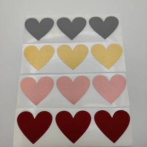 Autocollants coeurs à gratter de taille moyenne, 4 couleurs. Proposition de mariage, Cadeaux, Saint-Valentin, Cartes d'anniversaire, Surprise