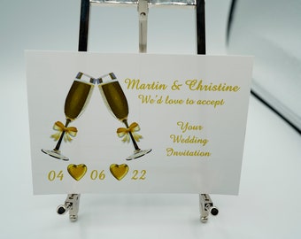 Wedding Marriage Acceptance Postcard A6 High Quality Print on Smooth 300gsm Matt or 255gsm Gloss Card.