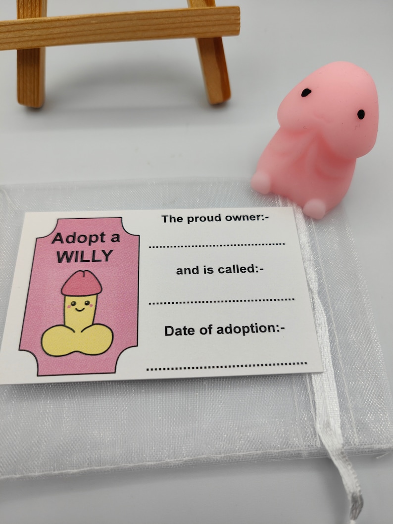 Adopt A Willy, Stress Relief, Stocking Fillers, Novelty, Fun, Secret Santa, Hen Party Favors, Favours, Cheeky, Willy Adoption, Bride Party image 7