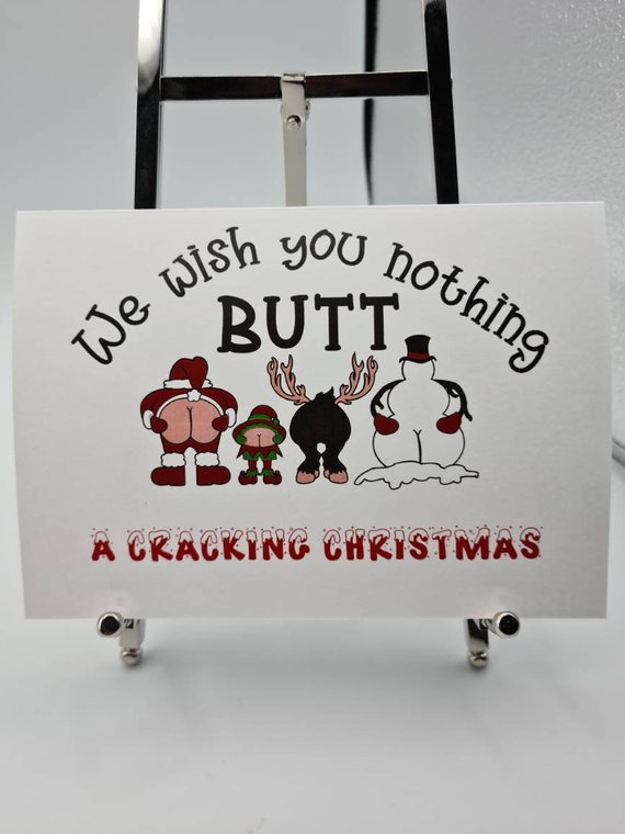 Butt Cracking Christmas Funny Santa A6/A5 Greetings Card High Quality Print on 300gsm Smooth Card. Comes with Conqueror Textured Envelope