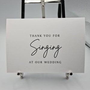 Merci d’avoir chanté carte de demande de mariage, carte de mariage, merci, gratitude, éloge, membre de la famille, jour de mariage, chant chanson de mariage, musique