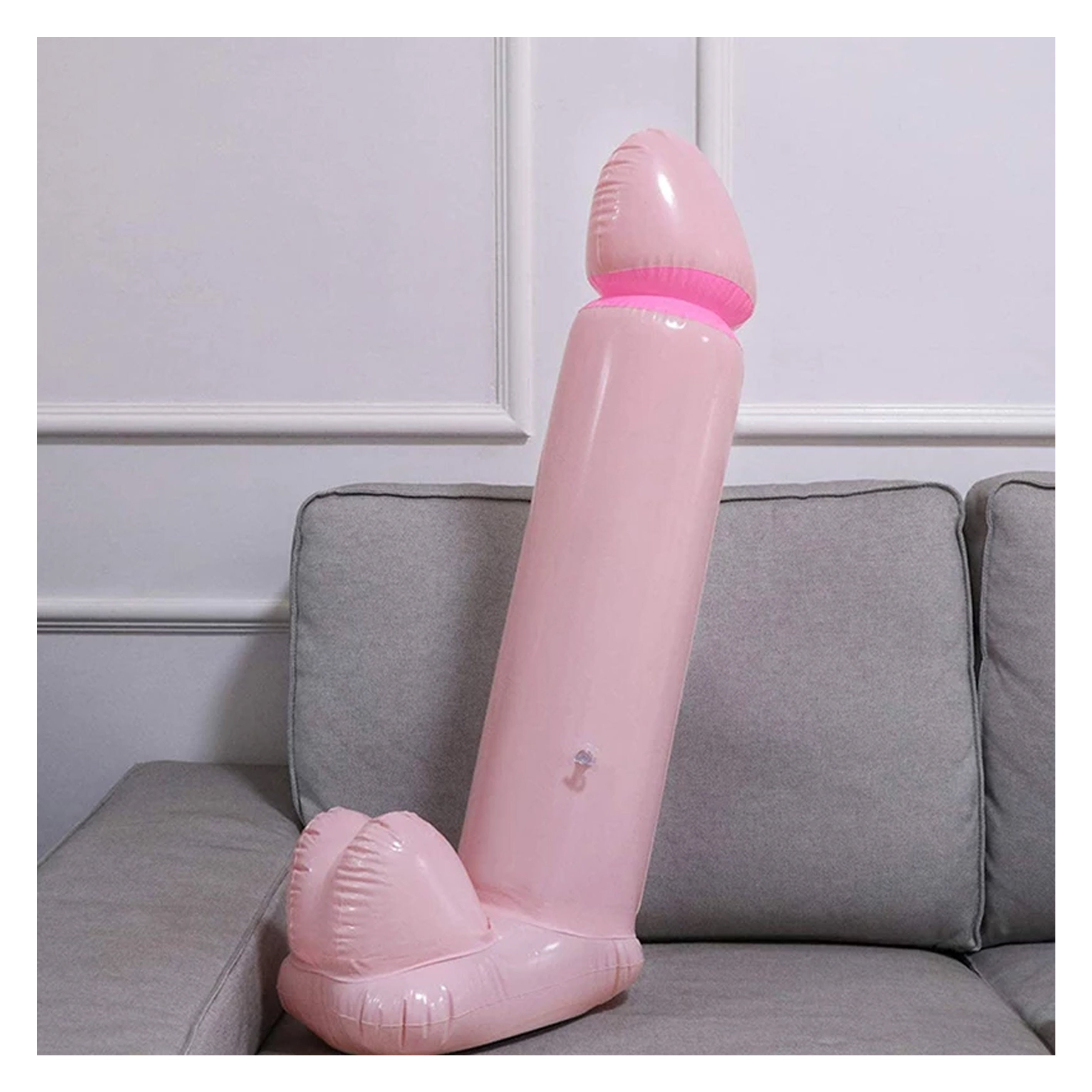 Globo inflable con forma de pene para adultos, juguete de broma de lujo con  cara de