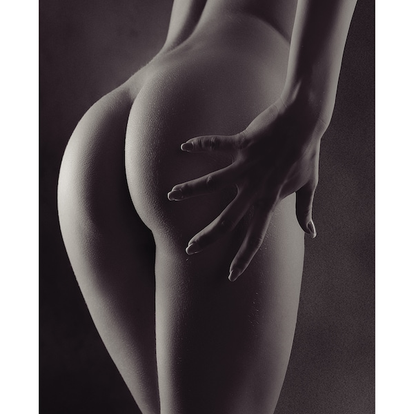 Peach Bum Erotic Sexy Nude Naked Art Print 8x6 in White Mat High Quality Professional Print
