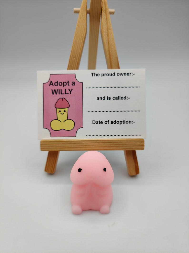 Adopt A Willy, Stress Relief, Stocking Fillers, Novelty, Fun, Secret Santa, Hen Party Favors, Favours, Cheeky, Willy Adoption, Bride Party image 1