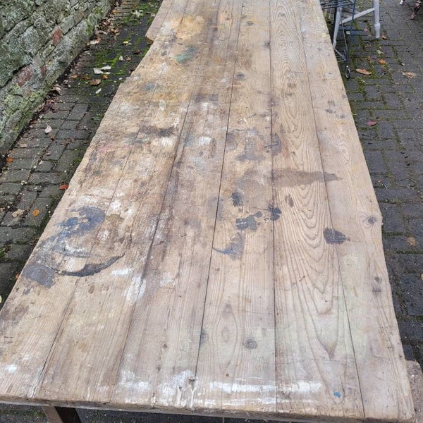 Antique farmhouse table, Vintage trestle table, Vintage take, Kitchen table