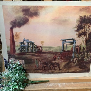 Vintage school poster, Retro school poster, Coal mine print, vintage coal mine print, Mid Century poster