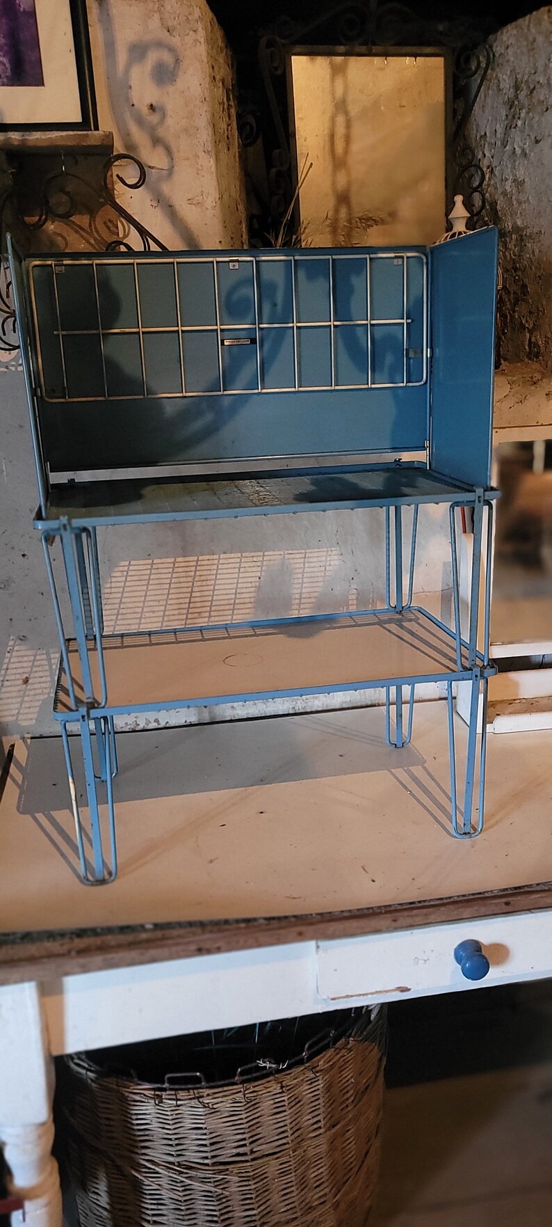 Vintage Camping Kitchen, Retro Kitchen, Blue Camping Frame Etsy