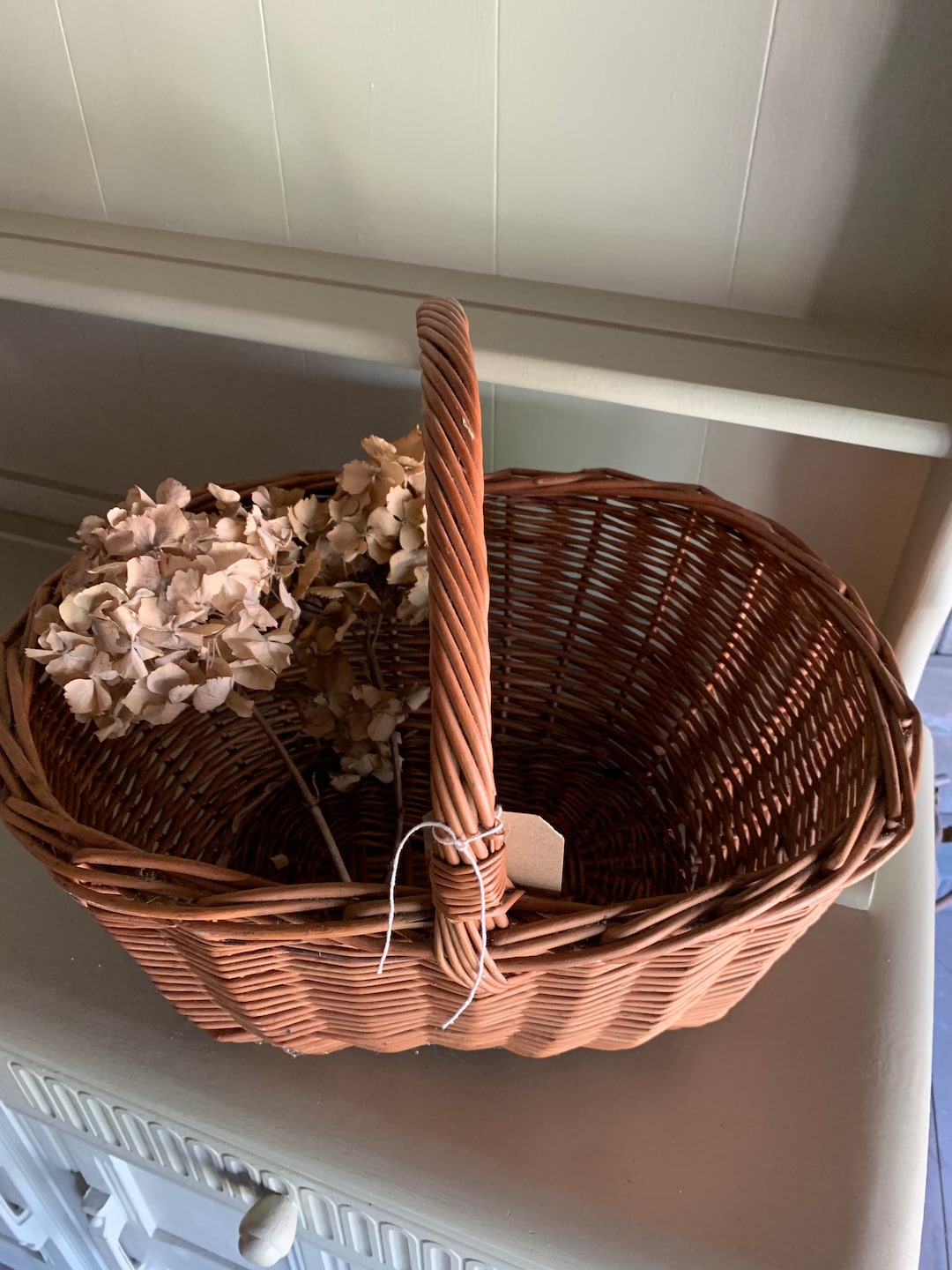 Vintage Shopping Basket, Flower Basket, Vintage Basket, Large Vintage