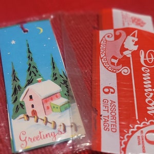 Vintage Christmas tags, Pack of tags