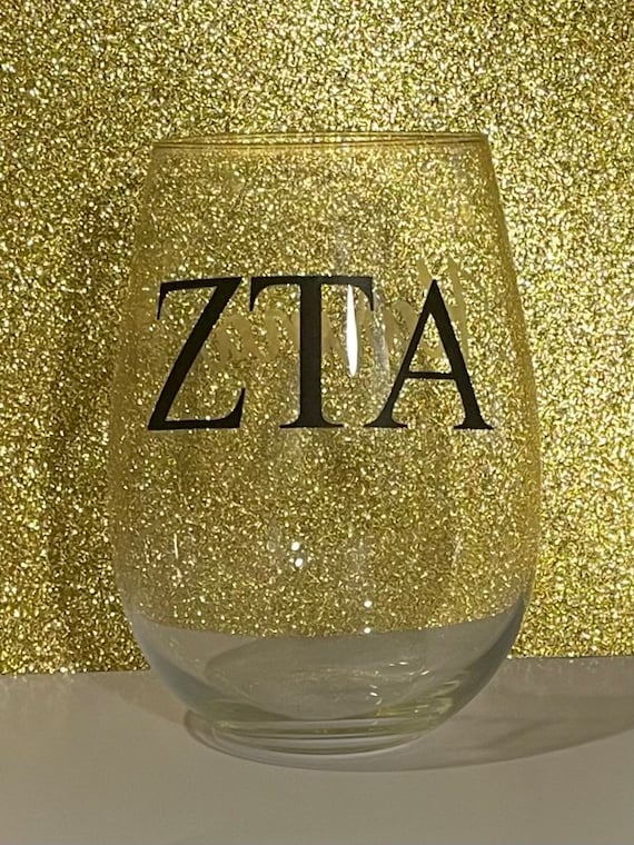Custom Sorority Wine Glasses Zeta Tau Alpha Zeta Tau Alpha Etsy