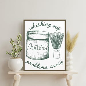 Digital Japanese Matcha Wall Decor Gift for Him or Her – Minimalist Green Tea Printable Art for Kitchen, Bedroom or Matcha Lover