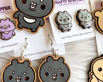 Monsta X Twotuckgom Wooden Stud and Dangles Earrings/pins - Etsy