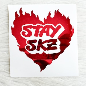 Stray Kids Stay SKZ Flame Heart Vinyl Decal, Custom K-Pop Sticker, Stray Kids Decal, Stray Kids Merch, Stray Kids Concert, Stray Kids Gifts