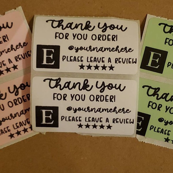 Custom Etsy Leave a Review Sticker - Shop Name, Etsy Packaging, Thanks for Your Order Sticker, Personalized Shop Sticker, Cute Packaging