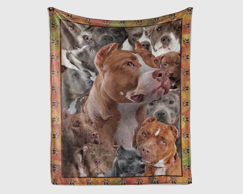 Pitbull dog blanket Etsy