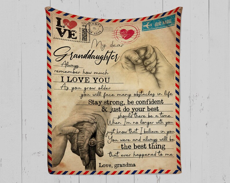 Brief Decke meine liebe Enkelin ich liebe Sie bleiben stark | Etsy