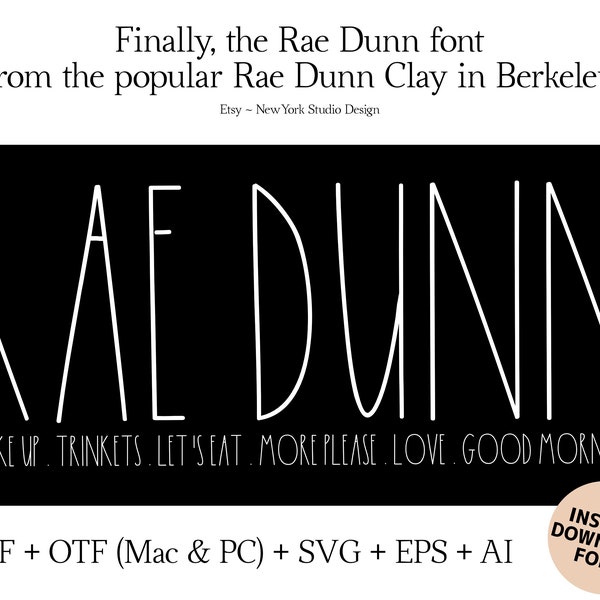 Rae Dunn Font, Rae Dunn SVG, Rae Dunn, Rae Dunn Inspired, Farmhouse Font, Rae Dunn Font Cricut, Cricut Font, Font SVG, Rae Dunn Cricut