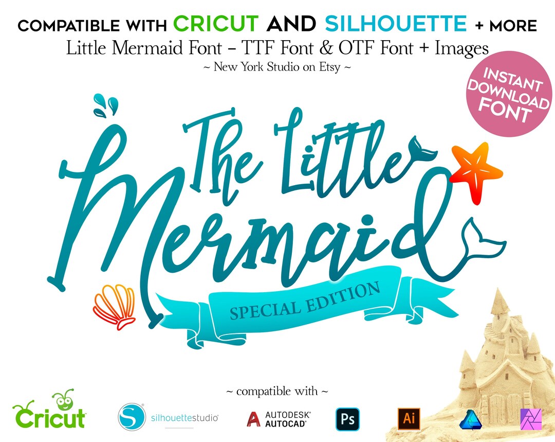 Cursive Font Svg Cricut Svg Mermaid Svg Mermaid Font - Etsy