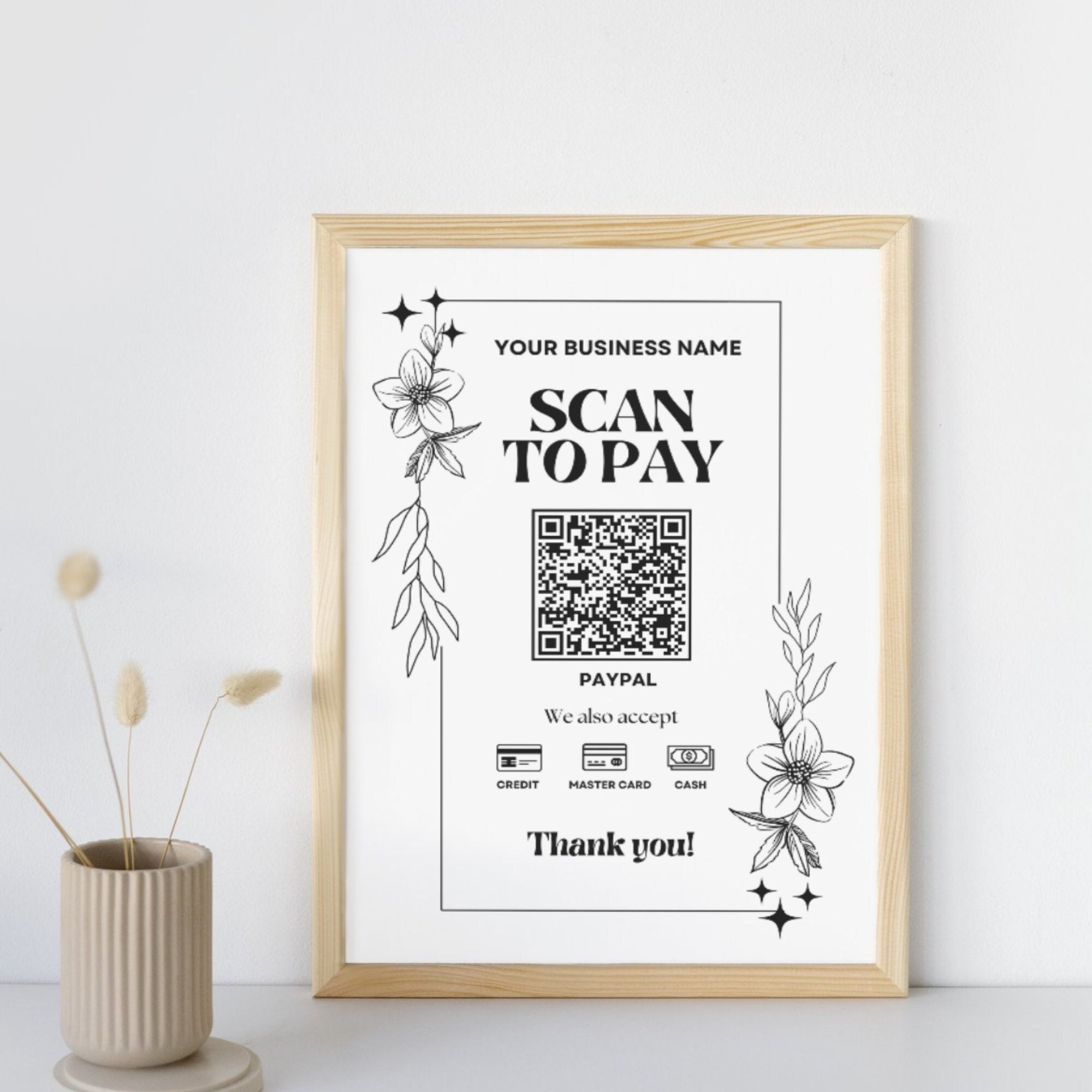 Aesthetic Payment QR Code Template | Customize & Print | Printable ...