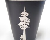 Sasquatch with Redwood Tree - Stainless Steel Shot Glass - Makes a Great Gift, Made in the USA, Bigfoot, Sasquatch, Pacific Northwest