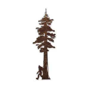 Redwood Tree with Bigfoot - Magnet - Outdoor Bigfoot Gifts, Made in the USA, Bigfoot, Sasquatch, Pacific Northwest